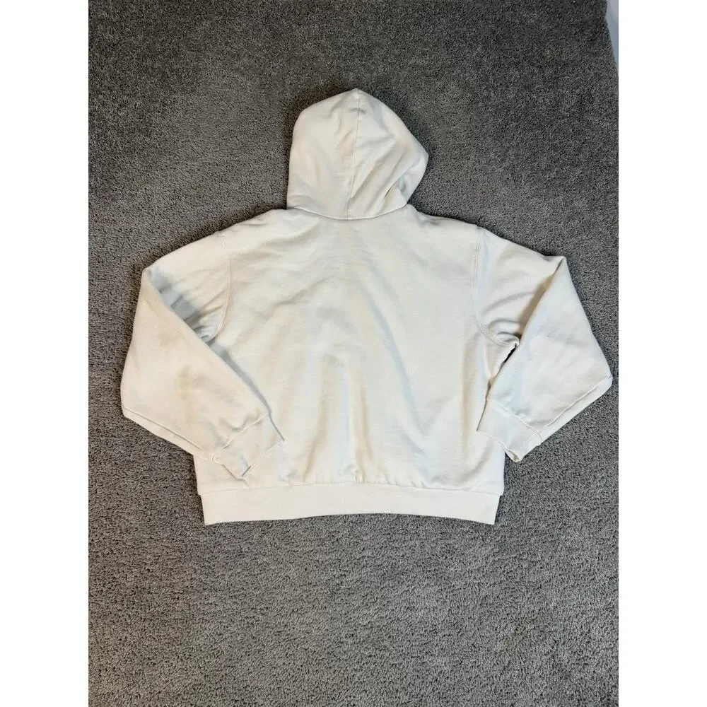 Hollister Hoodie Womens L White Cozy Full Zip Sherpa Lined Fleece Hooded Casual
